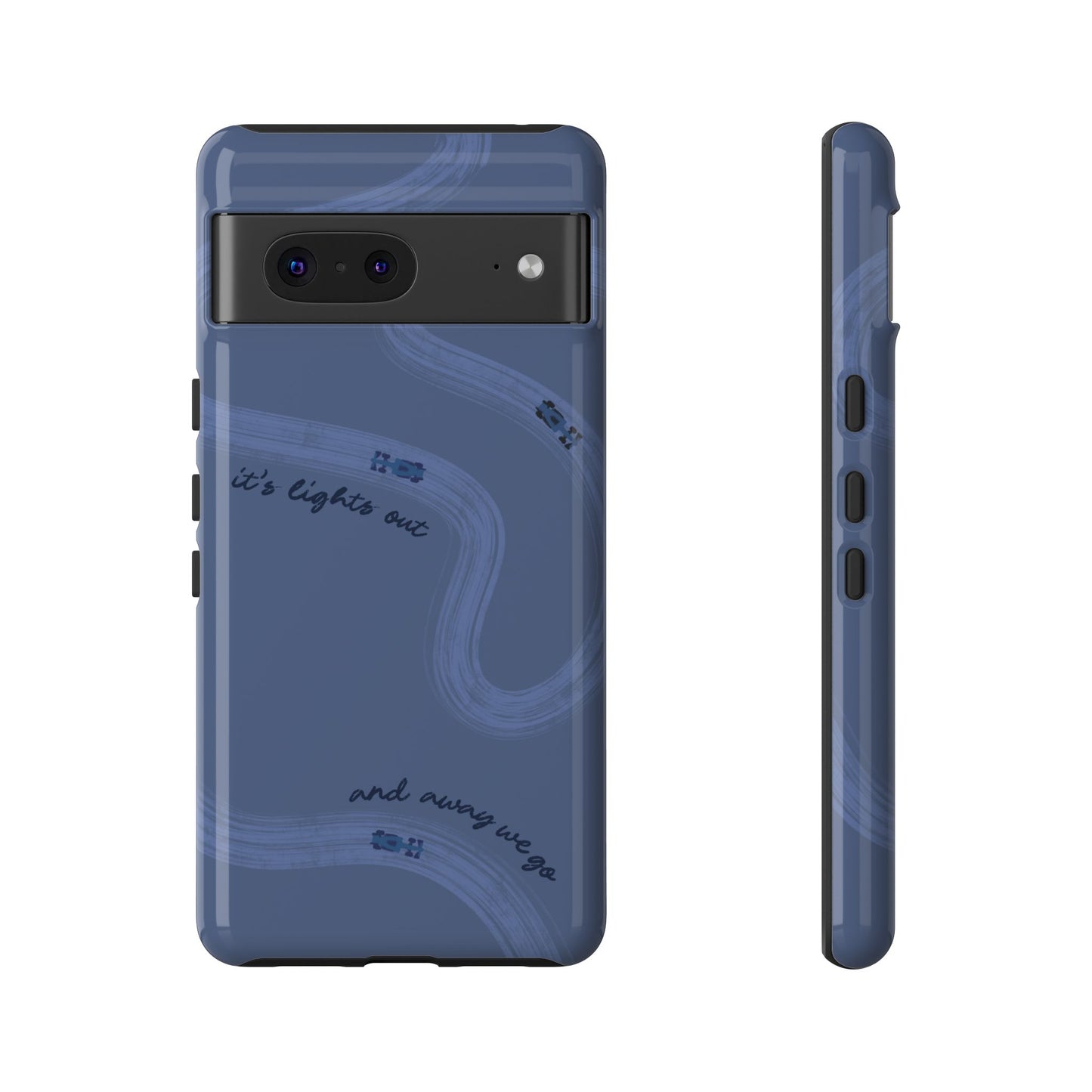 F1 Phone Case Monochrome Dark Blue Painted "its lights out and away we go", Trendy F1 Gift, Formula 1 Gift, Cute F1 Phone Case, Phone Case