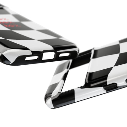 Black and Red Checkered F1 Phone Case, Box Box Box F1 Phone Case