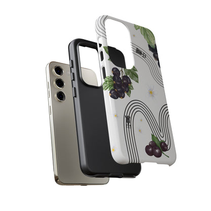 F1 Cadillac and Black Currants Phone Case, Trendy F1 Gift, Formula 1 Gift, Cute Fruit F1 Phone Case, Unique Phone Case