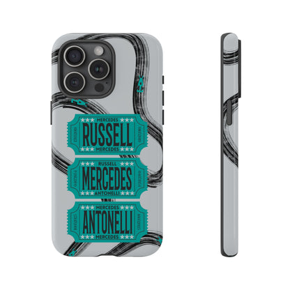 Mercedes F1 Phone Case Painted Ticket Stubs, Trendy F1 Gift, Formula 1 Gift, Cute F1 Phone Case