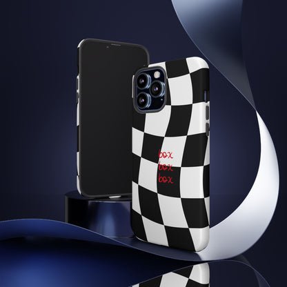 Black and Red Checkered F1 Phone Case, Box Box Box F1 Phone Case