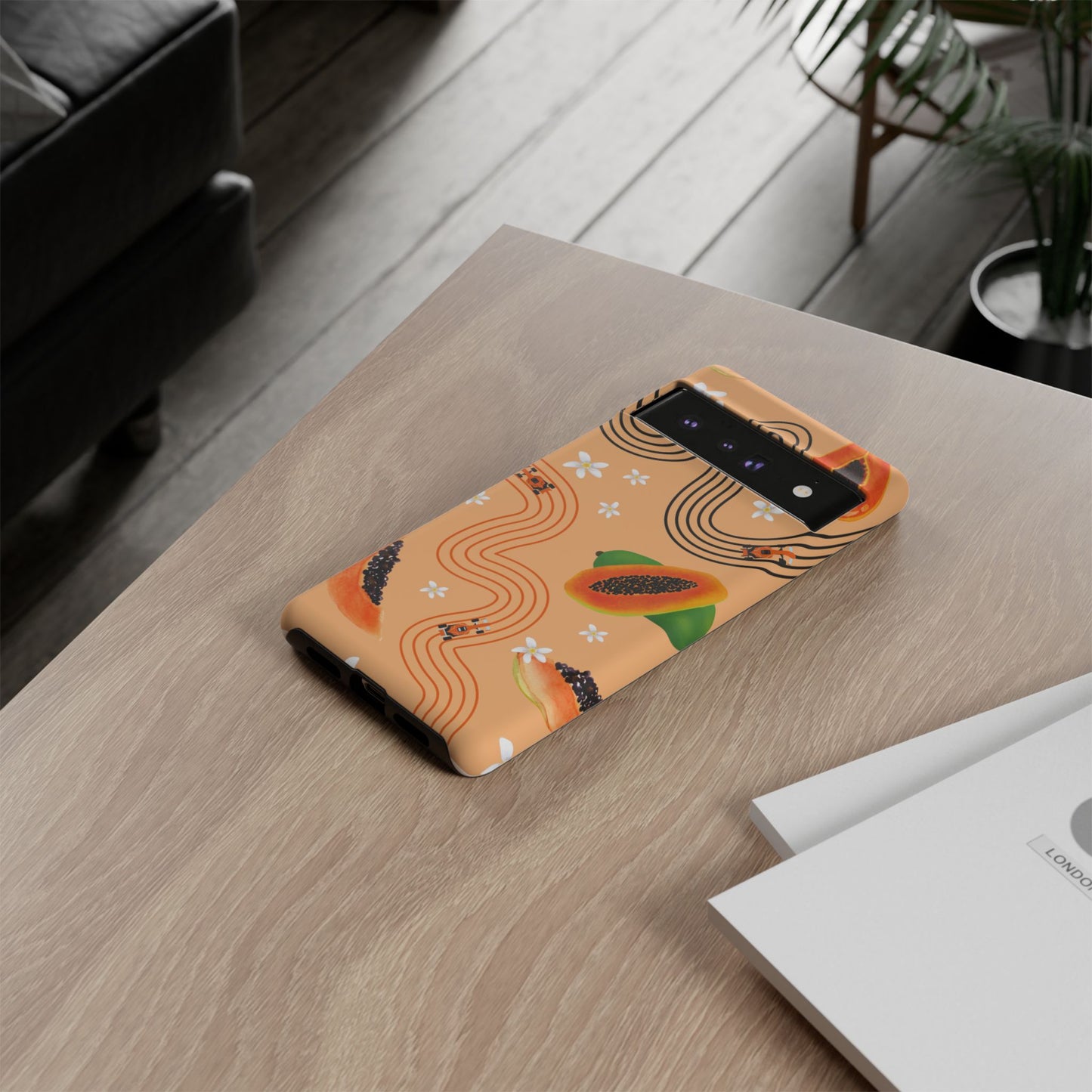Orange F1 McLaren and Papaya Phone Case, Trendy F1 Gift, Formula 1 Gift, Cute Fruit F1 Phone Case, Unique Phone Case