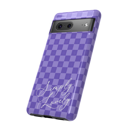 Simply Lovely Purple Checkered F1 Phone Case Design, Trendy F1 Gift, Formula 1 Gift, Cute F1 Phone Case