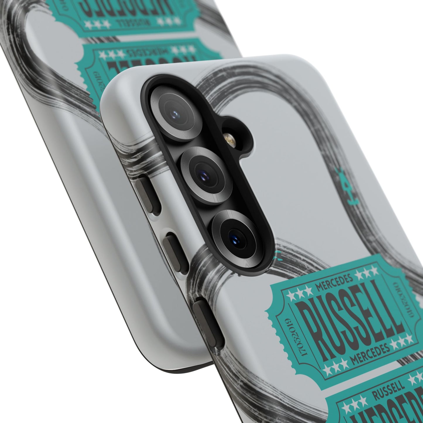Mercedes F1 Phone Case Painted Ticket Stubs, Trendy F1 Gift, Formula 1 Gift, Cute F1 Phone Case