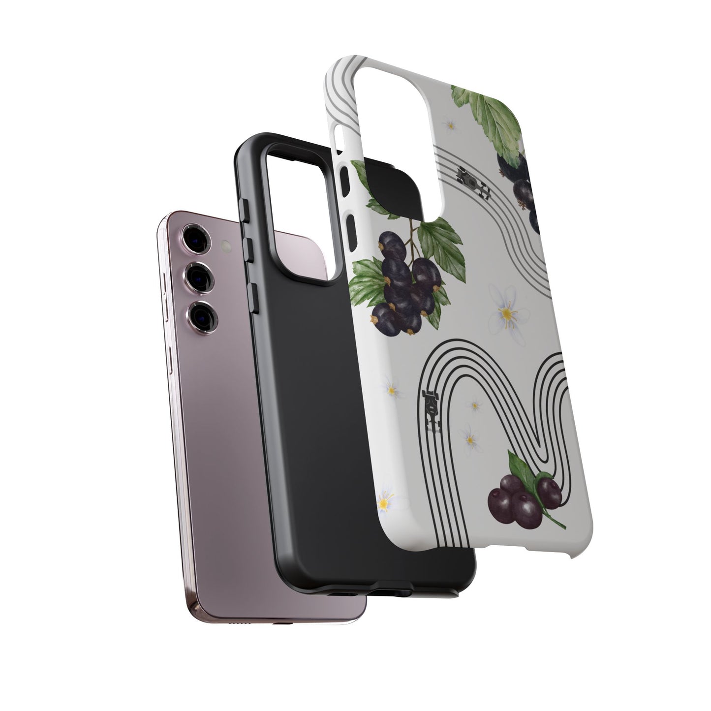 F1 Cadillac and Black Currants Phone Case, Trendy F1 Gift, Formula 1 Gift, Cute Fruit F1 Phone Case, Unique Phone Case