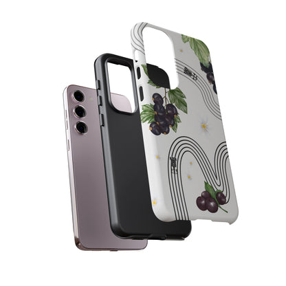 F1 Cadillac and Black Currants Phone Case, Trendy F1 Gift, Formula 1 Gift, Cute Fruit F1 Phone Case, Unique Phone Case