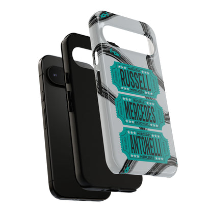 Mercedes F1 Phone Case Painted Ticket Stubs, Trendy F1 Gift, Formula 1 Gift, Cute F1 Phone Case