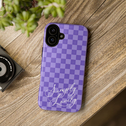 Simply Lovely Purple Checkered F1 Phone Case Design, Trendy F1 Gift, Formula 1 Gift, Cute F1 Phone Case