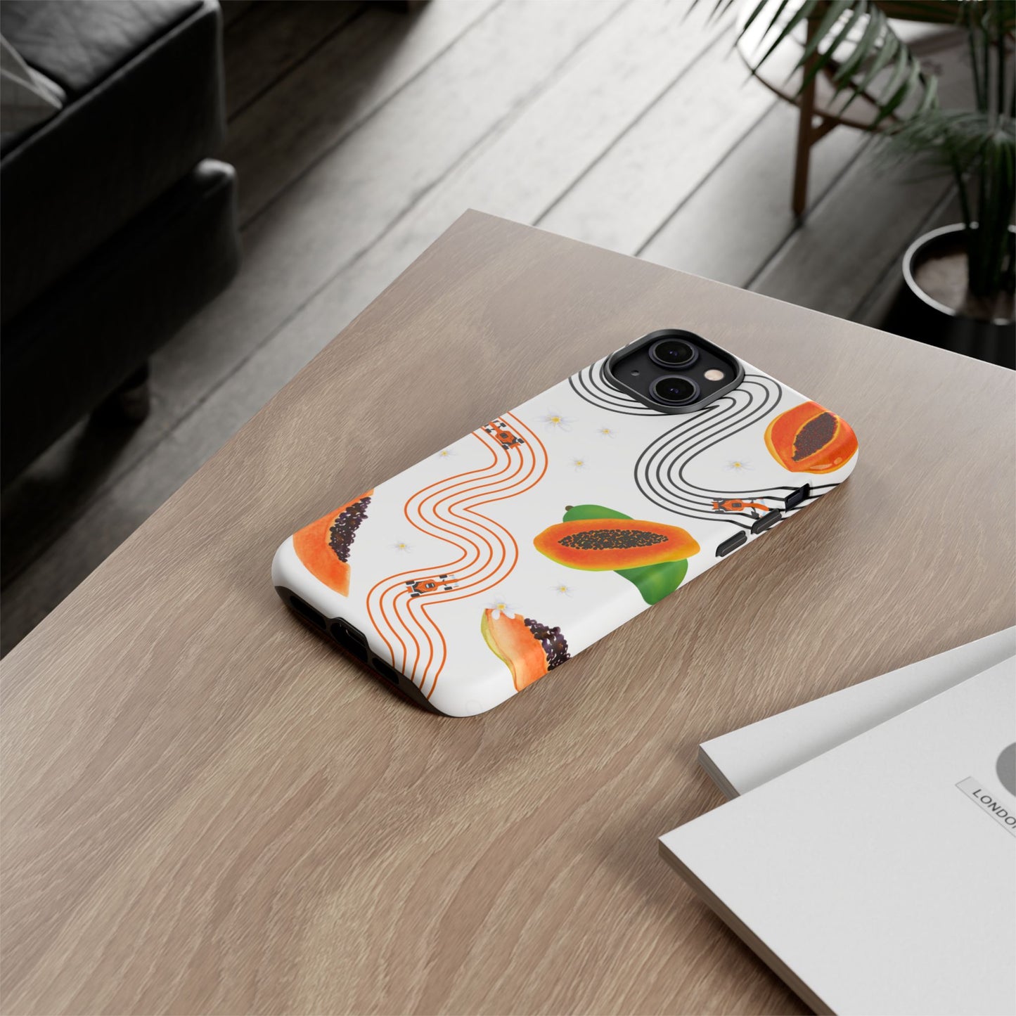 F1 McLaren and Papaya Phone Case , Trendy F1 Gift, Formula 1 Gift, Cute Fruit F1 Phone Case, Unique Phone Case