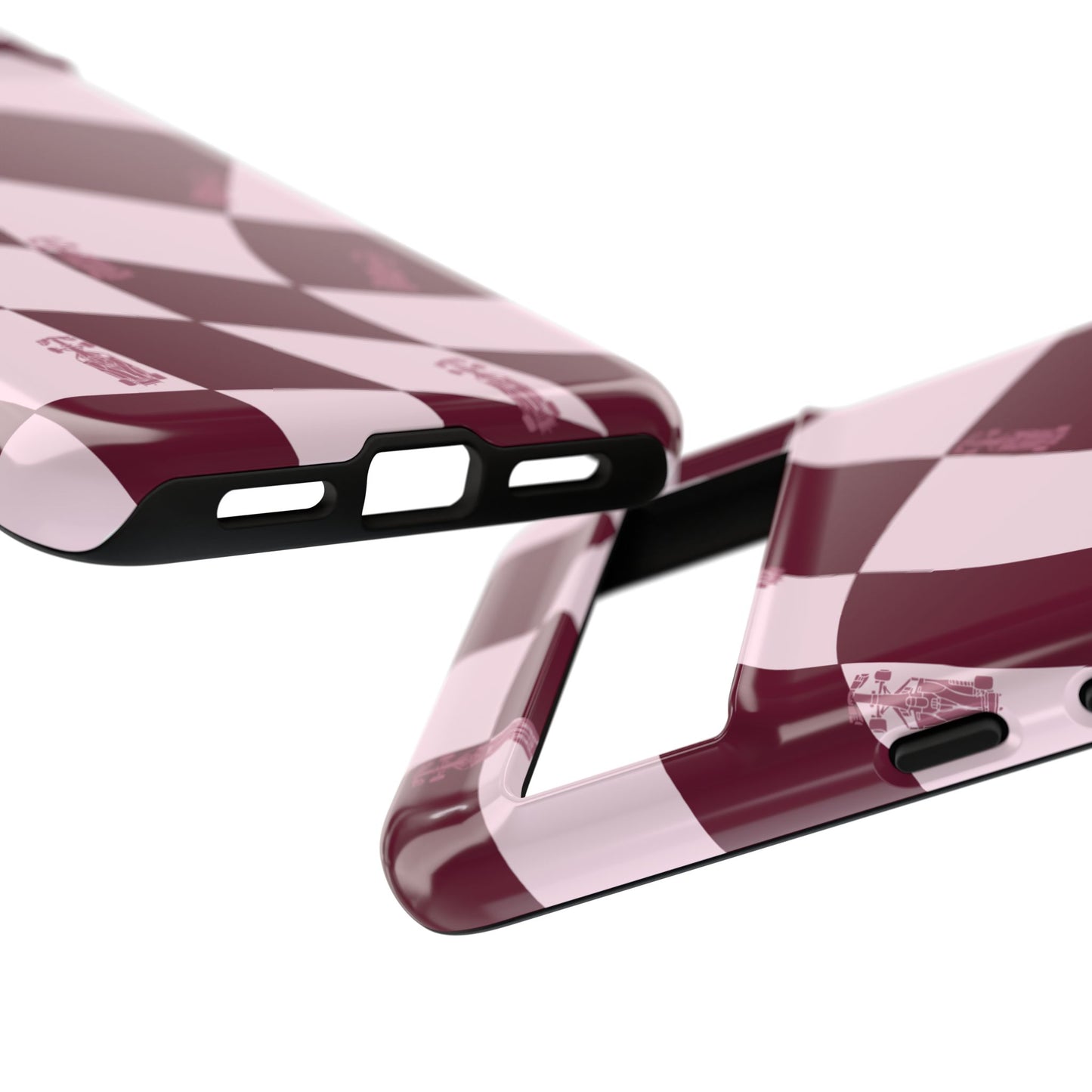F1 Phone Case Pink Checkered Design, Trendy F1 Gift, Formula 1 Gift, Cute F1 Phone Case, Unique Formula One Phone Case