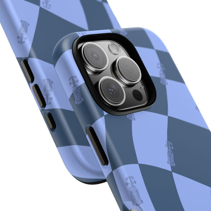 F1 Phone Case Blue Checkerboard Design, Trendy F1 Gift, Formula 1 Gift, Cute F1 Phone Case, Unique Formula One Phone Case