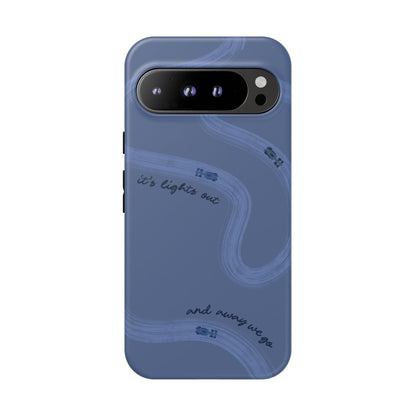 F1 Phone Case Monochrome Dark Blue Painted "its lights out and away we go", Trendy F1 Gift, Formula 1 Gift, Cute F1 Phone Case, Phone Case