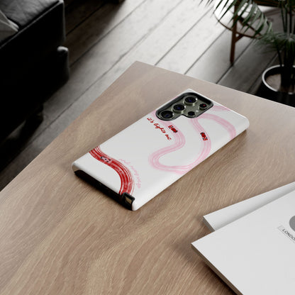 F1 Phone Case Pink and Red Painted "its lights out and away we go", Trendy F1 Gift, Formula 1 Gift, Cute F1 Phone Case, Unique Phone Case