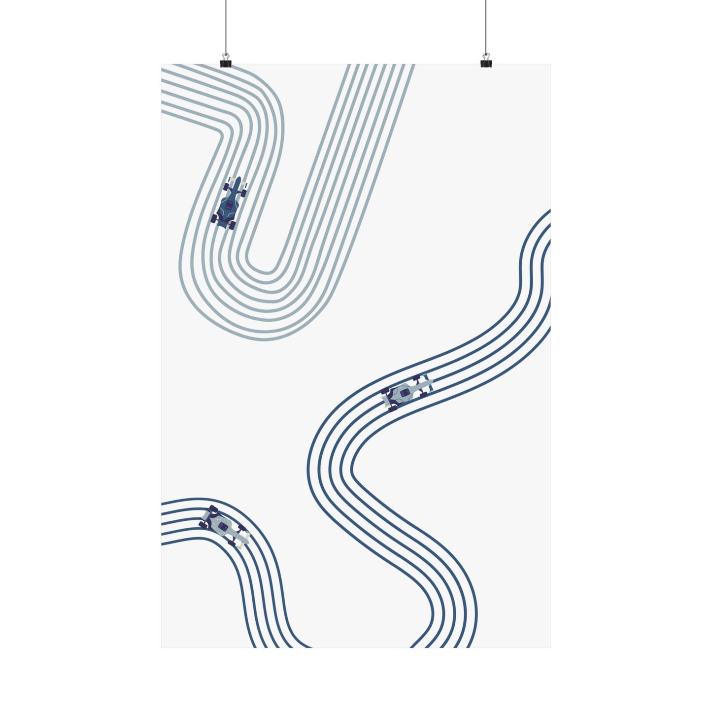 Abstract Blue F1 Matte Vertical Poster | F1 Giclée Art Print (US SIZING)