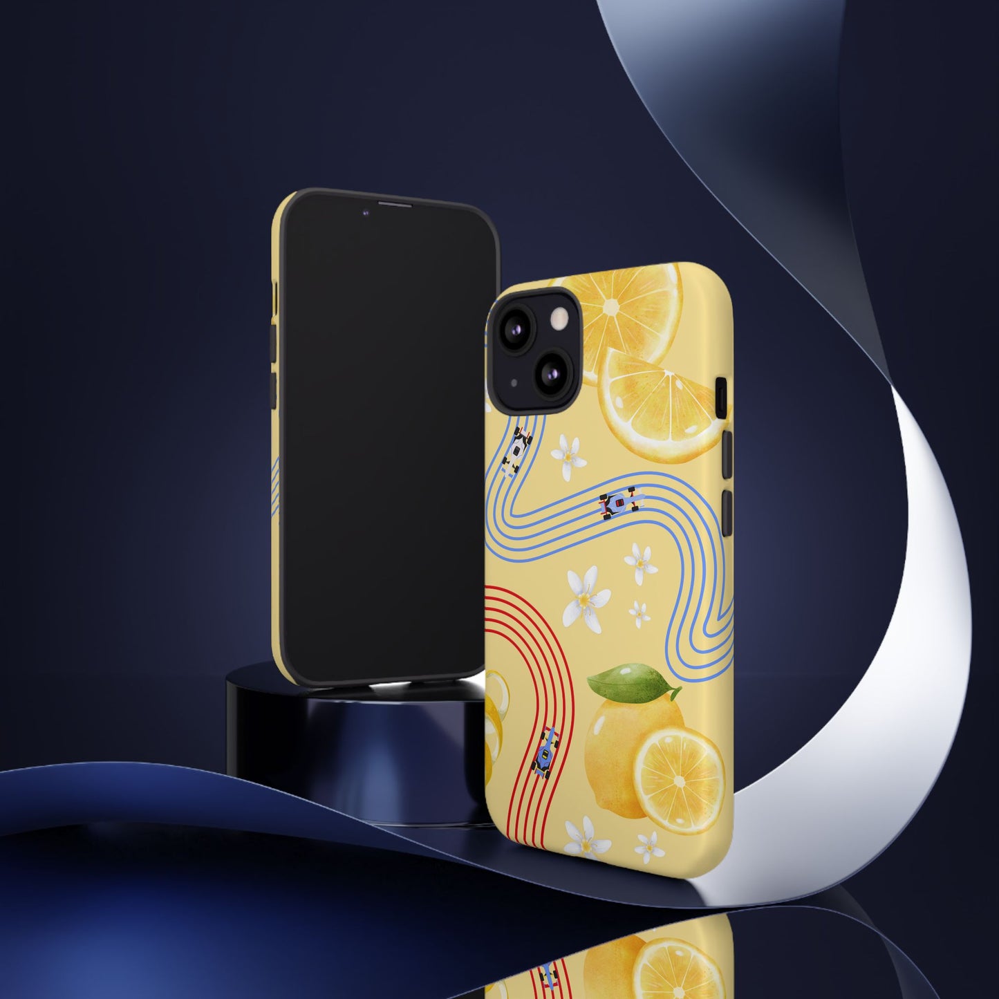 Yellow F1 Racing Bulls and Lemons Phone Case, Trendy F1 Gift, Formula 1 Gift, Cute Fruit F1 Phone Case, Unique Phone Case