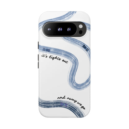 F1 Phone Case Blue Painted "its lights out and away we go", Trendy F1 Gift, Formula 1 Gift, Cute F1 Phone Case, Gift for F1 Fans