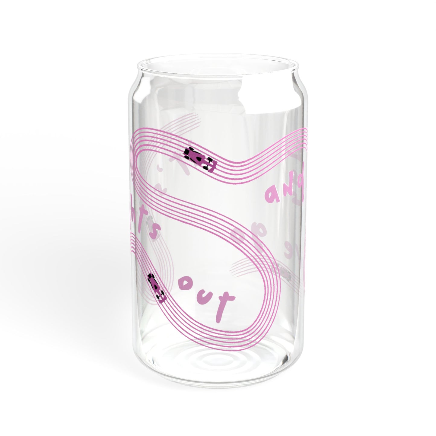 F1 Pink It's Lights Out sipper glass | 16oz