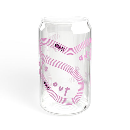 F1 Pink It's Lights Out sipper glass | 16oz