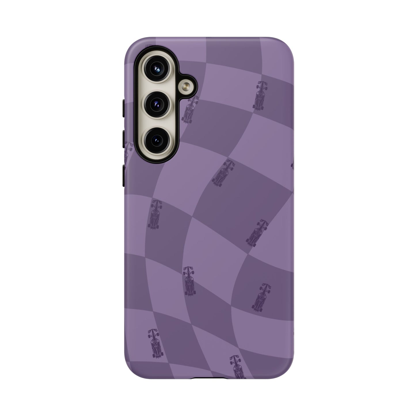 F1 Phone Case Purple Checkered Design, Trendy F1 Gift, Formula 1 Gift, Cute F1 Phone Case, Unique Formula One Phone Case