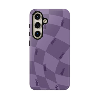 F1 Phone Case Purple Checkered Design, Trendy F1 Gift, Formula 1 Gift, Cute F1 Phone Case, Unique Formula One Phone Case