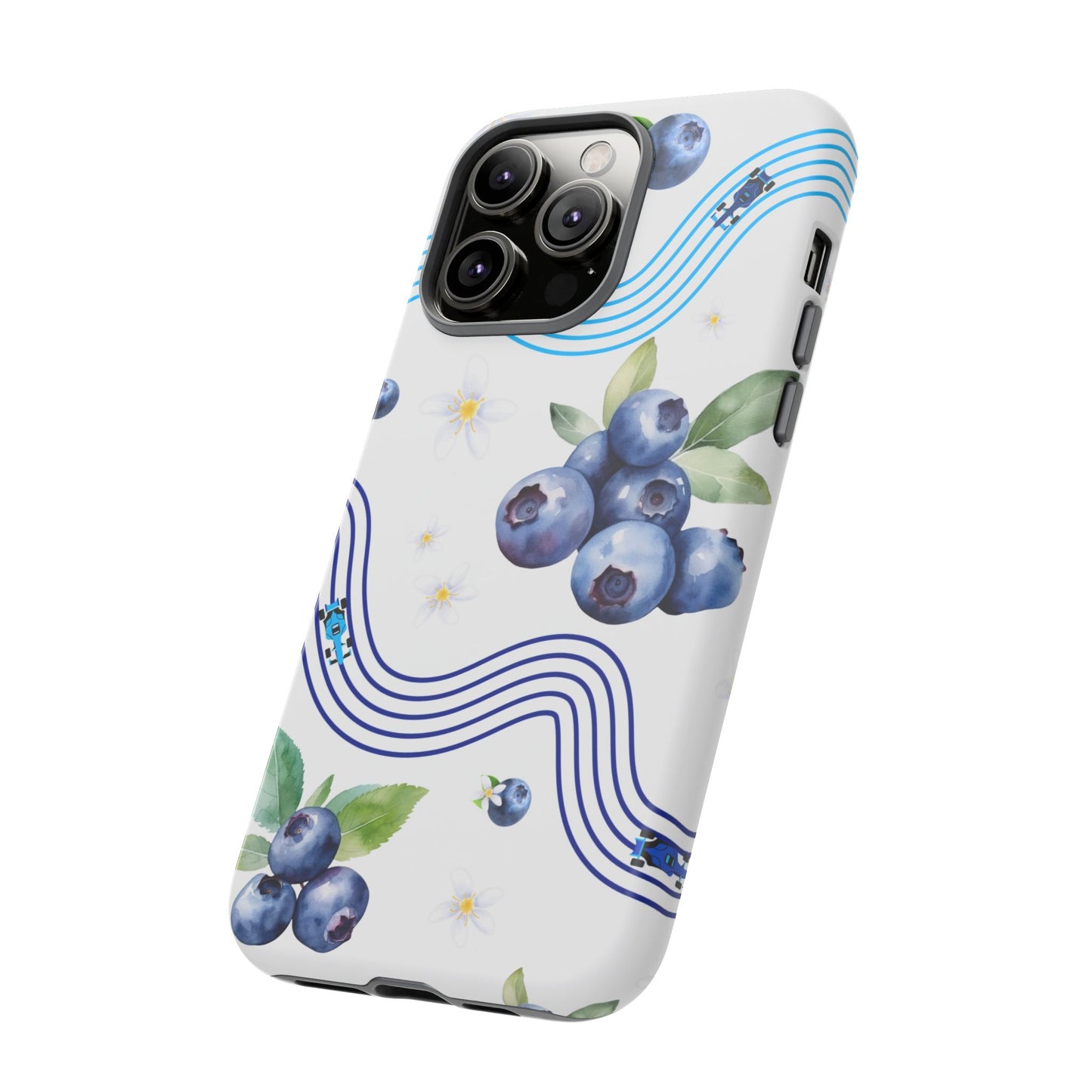 F1 Williams and Blueberries Phone Case, Trendy F1 Gift, Formula 1 Gift, Cute Fruit F1 Phone Case, Unique Phone Case