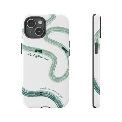 F1 Phone Case Green Painted "its lights out and away we go", Trendy F1 Gift, Formula 1 Gift, Cute F1 Phone Case, Gift for F1 Fans