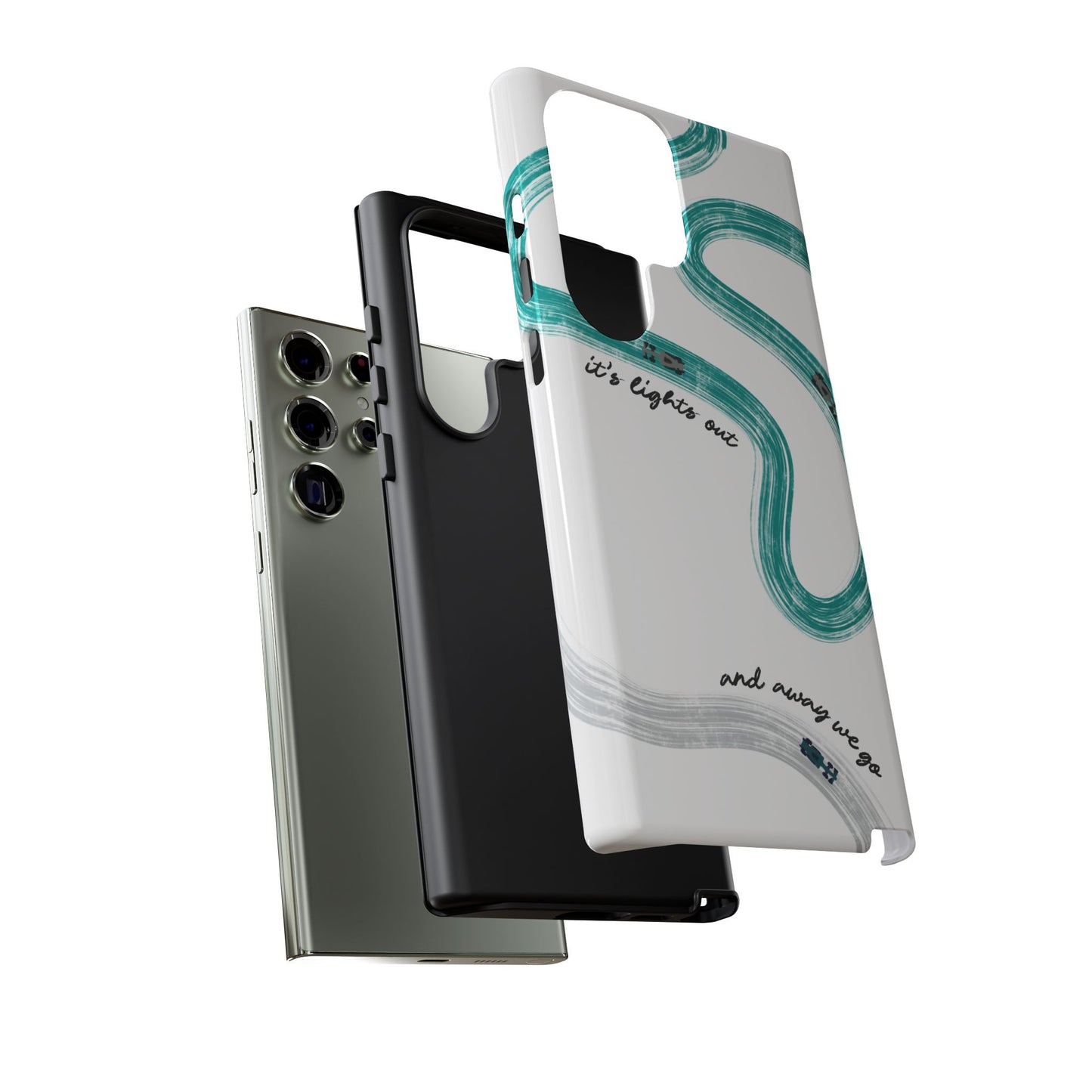Mercedes F1 Phone Case Painted "its lights out and away we go", Trendy F1 Gift, Formula 1 Gift, Cute F1 Phone Case