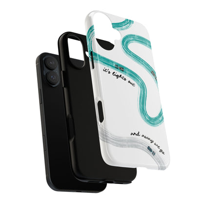 Mercedes F1 Phone Case Painted "its lights out and away we go", Trendy F1 Gift, Formula 1 Gift, Cute F1 Phone Case