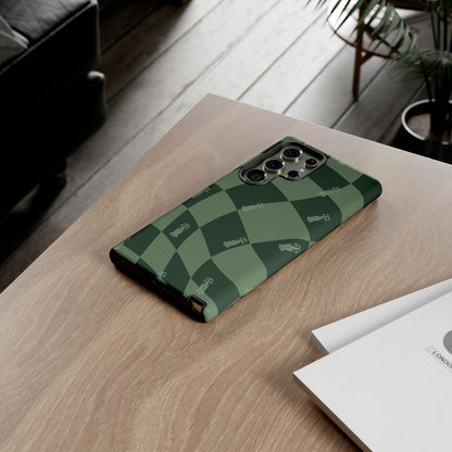 F1 Phone Case Green Checkerboard Design, Trendy F1 Gift, Formula 1 Gift, Cute F1 Phone Case, Unique Formula One Phone Case