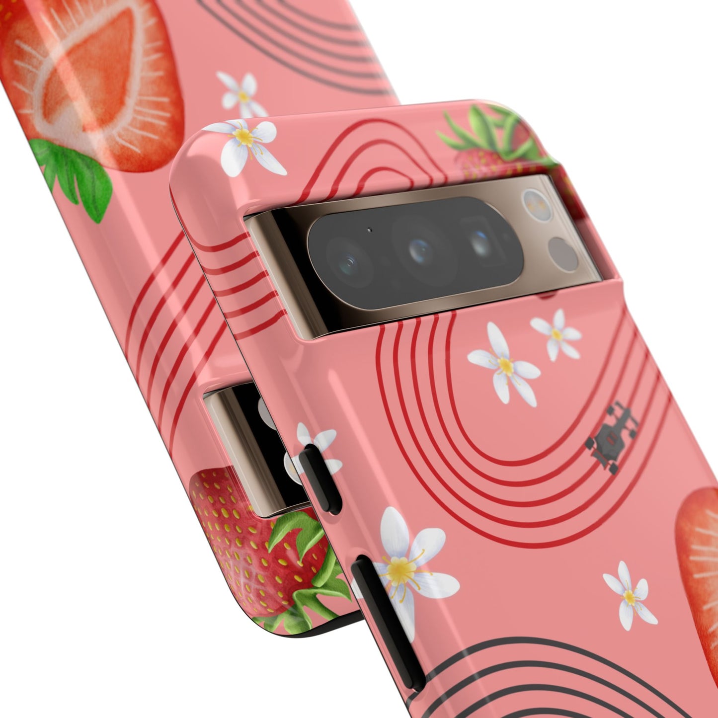 Red F1 Audi and Strawberries Phone Case, Trendy F1 Gift, Formula 1 Gift, Cute Fruit F1 Phone Case, Unique Phone Case