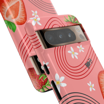 Red F1 Audi and Strawberries Phone Case, Trendy F1 Gift, Formula 1 Gift, Cute Fruit F1 Phone Case, Unique Phone Case