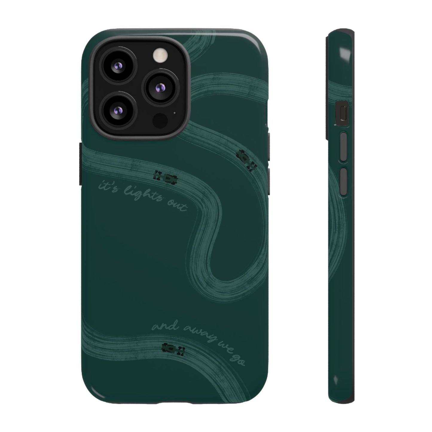 F1 Phone Case Monochrome Green Painted "its lights out and away we go", Trendy F1 Gift, Formula 1 Gift, Cute F1 Phone Case, Phone Case