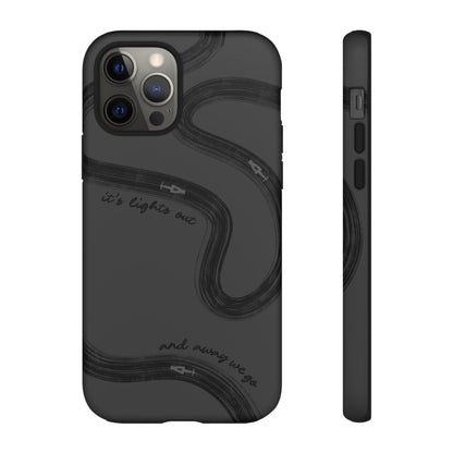 F1 Phone Case Monochrome Black Painted "its lights out and away we go", Trendy F1 Gift, Formula 1 Gift, Cute F1 Phone Case, Phone Case