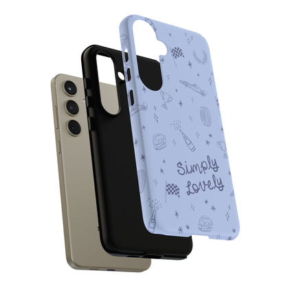 Blue Doodle "Simply Lovely" F1 Phone Case Design