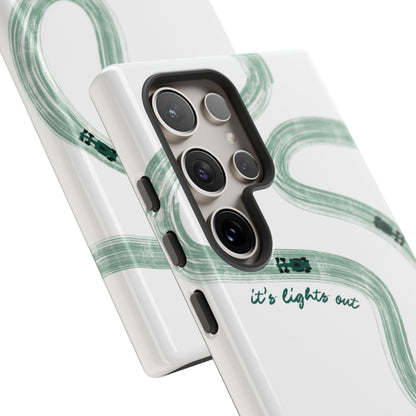 F1 Phone Case Green Painted "its lights out and away we go", Trendy F1 Gift, Formula 1 Gift, Cute F1 Phone Case, Gift for F1 Fans