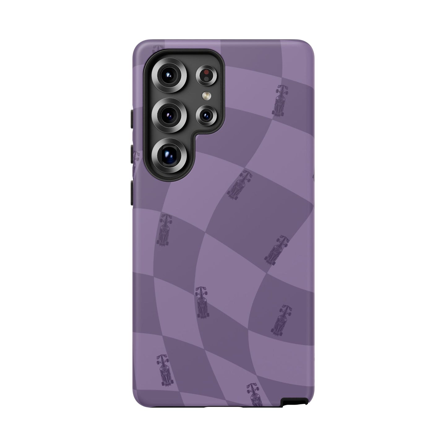 F1 Phone Case Purple Checkered Design, Trendy F1 Gift, Formula 1 Gift, Cute F1 Phone Case, Unique Formula One Phone Case