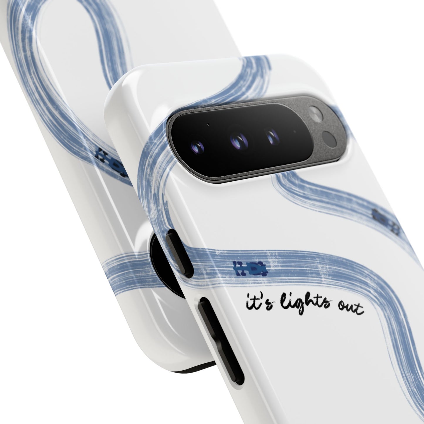F1 Phone Case Blue Painted "its lights out and away we go", Trendy F1 Gift, Formula 1 Gift, Cute F1 Phone Case, Gift for F1 Fans