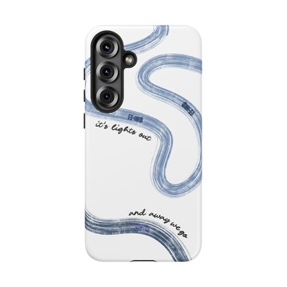 F1 Phone Case Blue Painted "its lights out and away we go", Trendy F1 Gift, Formula 1 Gift, Cute F1 Phone Case, Gift for F1 Fans