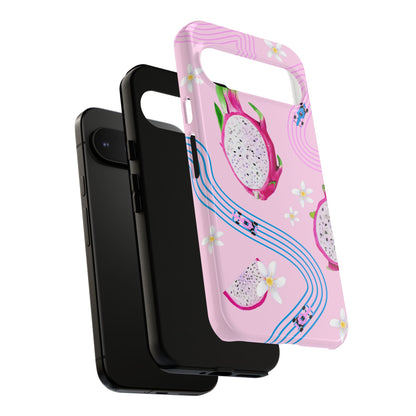 Pink F1 Alpine and Dragonfruit Phone Case, Trendy F1 Gift, Formula 1 Gift, Cute Fruit F1 Phone Case, Unique Phone Case