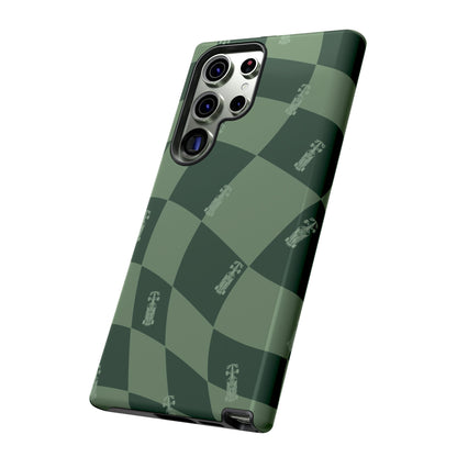 F1 Phone Case Green Checkerboard Design, Trendy F1 Gift, Formula 1 Gift, Cute F1 Phone Case, Unique Formula One Phone Case