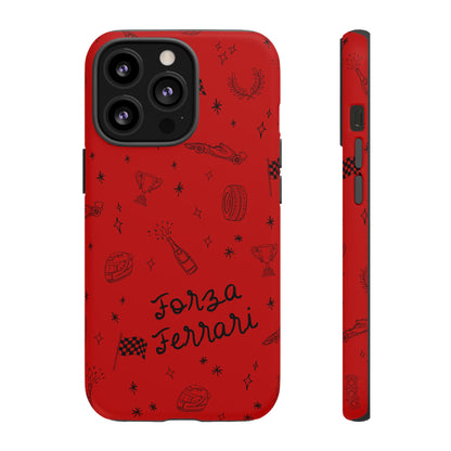 F1 Ferrari Racing Doodle "Forza Ferrari" F1 Phone Case Design