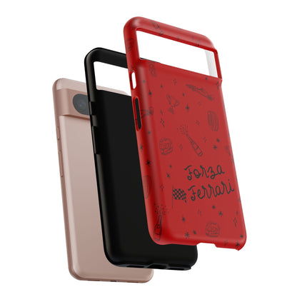 F1 Ferrari Racing Doodle "Forza Ferrari" F1 Phone Case Design