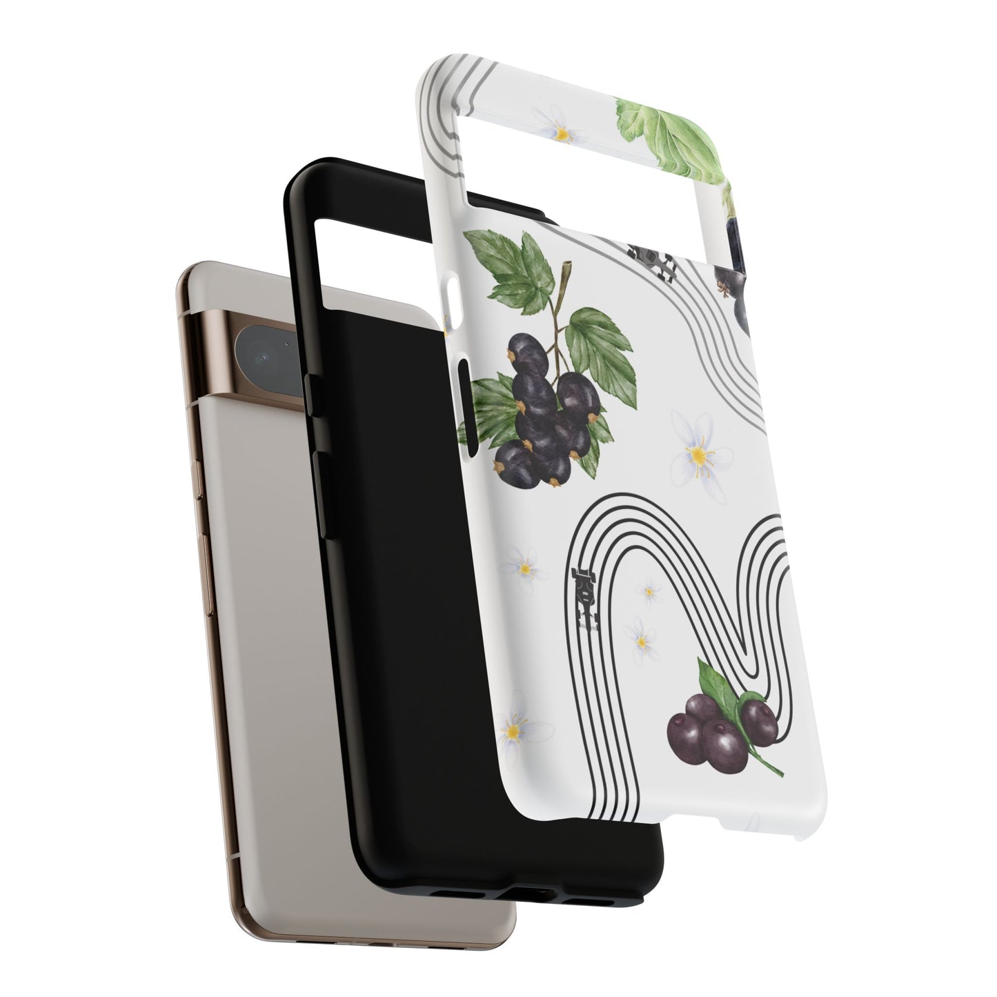 F1 Cadillac and Black Currants Phone Case, Trendy F1 Gift, Formula 1 Gift, Cute Fruit F1 Phone Case, Unique Phone Case