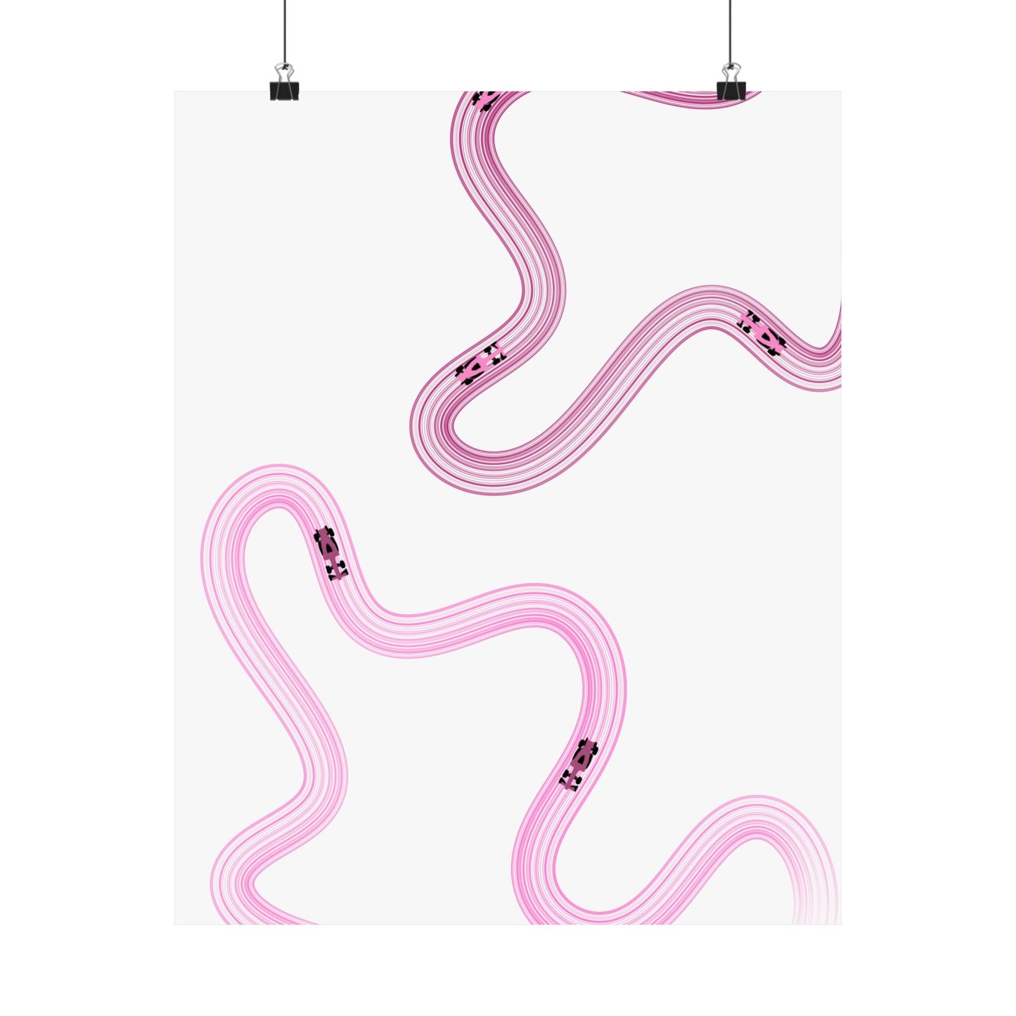 Pink F1 Matte Vertical Poster | Formula 1 Art Print (US SIZING)