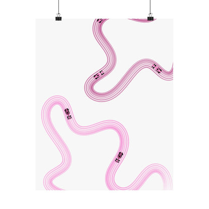 Pink F1 Matte Vertical Poster | Formula 1 Art Print (US SIZING)