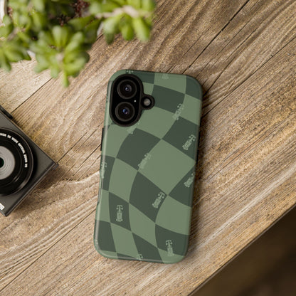 F1 Phone Case Green Checkerboard Design, Trendy F1 Gift, Formula 1 Gift, Cute F1 Phone Case, Unique Formula One Phone Case