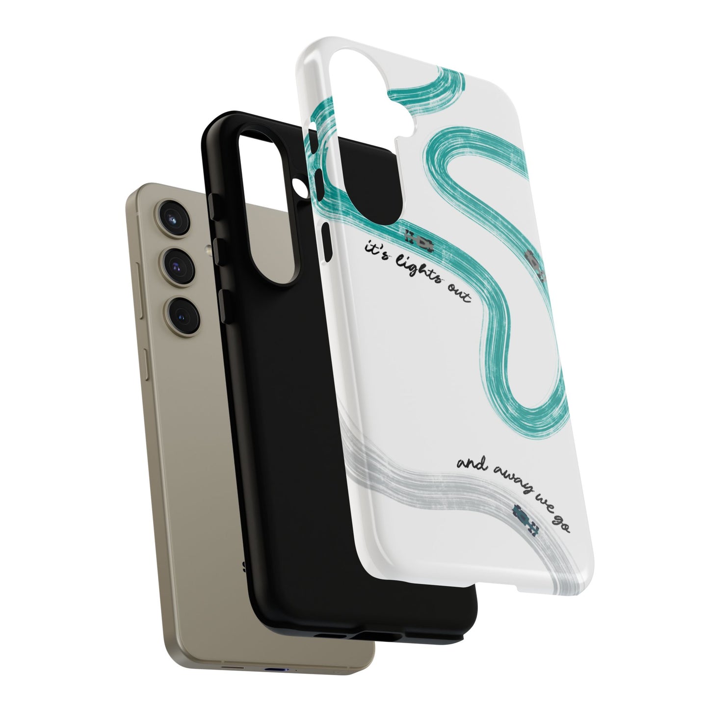 Mercedes F1 Phone Case Painted "its lights out and away we go", Trendy F1 Gift, Formula 1 Gift, Cute F1 Phone Case