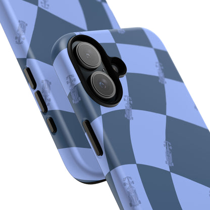 F1 Phone Case Blue Checkerboard Design, Trendy F1 Gift, Formula 1 Gift, Cute F1 Phone Case, Unique Formula One Phone Case