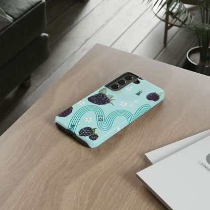 Teal F1 Mercedes and Blackberries Phone Case , Trendy F1 Gift, Formula 1 Gift, Cute Fruit F1 Phone Case, Unique Phone Case