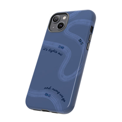 F1 Phone Case Monochrome Dark Blue Painted "its lights out and away we go", Trendy F1 Gift, Formula 1 Gift, Cute F1 Phone Case, Phone Case